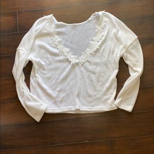 SHEIN Crochet Open Back Sweater